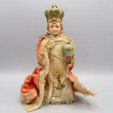 Antique Infant of Prague  Religious Chalkware Statue 8