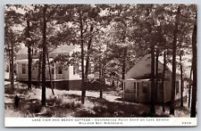 Williams Bay Wisconsin~Lake View & Beach Cottage B&W~Vintage Postcard picture