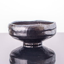 Japanese Tea Bowl, Black Raku Ware by the 1st Class Potter, Shoraku Sasaki picture