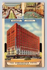 Washington DC-Ambassador Hotel, Advertising, Antique Vintage Souvenir Postcard picture