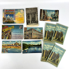 Vintage Chicago Postcard Lot & Fold Booklet Curteich-Chicago Chicago Memorabilia picture