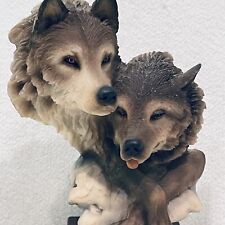 Retired Mill Creek Studios 2 Wolf Sculpture “ Face To Face “  By Stephen Herrera picture