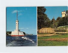 Postcard Lighthouse and a Replica Missionary Chapel Mackinac Island Michigan USA picture
