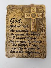 Serenity Prayer Resin Wall Plaque 7 x 5 God Grant Me Faux Stone picture