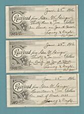 THREE 1896 ANTIQUE PAID RECEIPTS Estate of George W. Ginger Pocahontas Cty. W VA picture