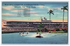 1957 Water-Skiing Infield Lake Gulfstream Park Race Course Miami FL Postcard picture
