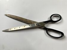 Vintage 12.5” Long Scissors With Engraved Marking Ruler picture