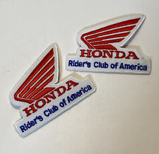 2 Vintage Motorcycle Honda Rider's Club of America IRON ON PATCHES New Old Stock picture