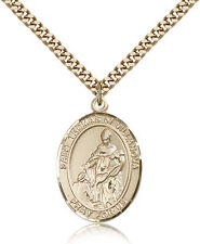 Saint Thomas Of Villanova Medal For Men - Gold Filled Necklace On 24 Chain -... picture