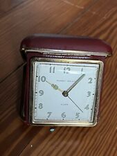 Vintage Phinney Walker Folding Travel Alarm Clock made in USA Leather Case picture