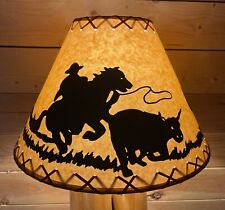Rustic Oiled Kraft Laced Cowboy Lamp Shade - 16