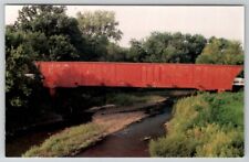Winterset Iowa Holliwell Covered Bridge Postcard D30 picture