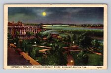 Memphis TN-Tennessee, Confederate Park, Post Office Moon, Vintage c1942 Postcard picture