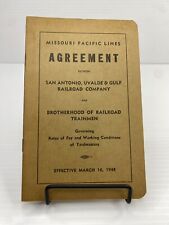 1948 San Antonio Uvalde Gulf Railroad Company Agreement Missouri Pacific Lines picture
