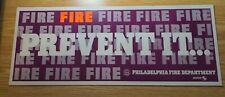 Vintage Cardboard Sign SEPTA Philadelphia Fire Department Subway Bus 1970's picture