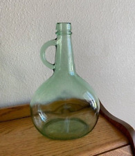 Vintage Green Glass Wine Bottle Jug 1.5 Liters Oval Shape 10
