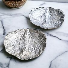 Naturalistic Pair Cast Metal Leaf Dish 8