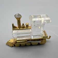 Swarovski Crystal Memories Classics Miniature Train Locomotive W/ Gold Accents picture