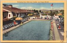 LAS VEGAS Nevada Postcard HOTEL LAST FRONTIER Pool View / Curteich Linen 1946 picture
