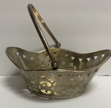 Department56 Brass Small Decorative Basket With Handle 6” picture