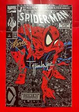Spider-Man #1 Silver Variant Signed Stan Lee & Todd McFarlane NM picture