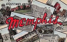 1944 Memphis Tennessee Greetings From Large Letter 32277N Linen PC 2 picture