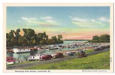 Louisville Kentucky c1940's Municipal Boat Harbor, vintage car picture