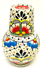 Talavera Pottery La Flor Water Jug With Cup Handmade Lead-free picture