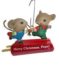 Enesco Treasury Ornament Merry Christmas Pops 1989 Mouse Mice Decoration picture