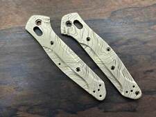 TOPO engraved Brass Scales for Benchmade 940 Osborne picture