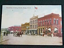 1916 Antique Postcard Broadway North Fargo ND Horse Buggy B7217 picture