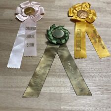 Vintage Equestrian Horse Show Ribbons Lot Of 3 1950s picture