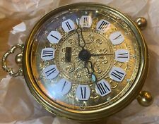 Vintage Linden Round Gold Filigree Alarm Clock West Germany Made Working CIB picture