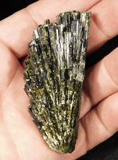 Very Rare Deep GREEN Epidote Crystal SPRAY Cluster Peru 99.7gr picture