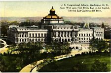 Congressional Library Aerial View Washington DC Divided Unused Postcard c1910 picture