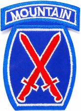 WW2 Vintage 10th DIVISION PATCH US ARMY Attached MOUNTAIN TAB picture