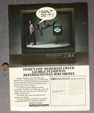 Author TV Star George Plimpton signed autographed 1982 Intellivision Ad photo--- picture