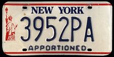 NEW YORK c.1992 Liberty Base Apportioned License Plate #3952PA - Big Rig Tractor picture