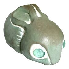 VTG Isabel Bloom Bunny Rabbit Stone Ceramic Garden Sculpture Figurine Gray Blue picture