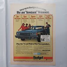 1976 BUDGET RENT A CAR BE AN INSTANT WINNER PRINT AD picture