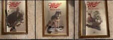 Lot Of 3 Miller Brewing Co. Wildlife Series Deer Bear Wolf -wildlife Bar Mirrors picture