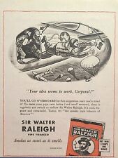 Sir Walter Raleigh Pipe Tobacco Funny Paratrooper Tricked Vintage Print Ad 1943 picture