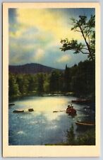 Canoes at the Lake - Canoeing - Boating - Serenity - Postcard picture