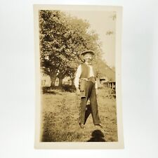 Costumed Mexican Man Snapshot Photo 1920 Creepy Guy Vest Hat Outdoor Tree A4302 picture
