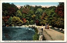 Postcard NY Saratoga Springs Lake and Drive at Yaddo Estate of Spencer Trask picture