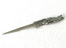 LO01 Dual Cat Silver Letter Opener Vintage picture