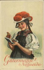 Liebich - Gutermann's Sewing Thread - German Girl Costume c1920 Postcard picture