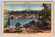Big Bear Lake CA-California, Boulder Bay, South Shore, Vintage c1949 Postcard picture