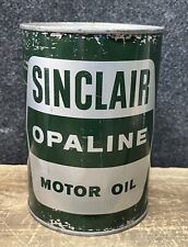 Vtg 1950s 60s Sinclair Opaline Motor Oil 1 Quart Oil Can Tin Gas & Oil Uncommon picture