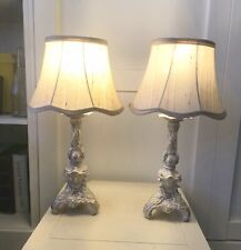 Vintage Regency Capodimonte Style Hand Painted Porcelain Table Lamps, Set of 2  picture